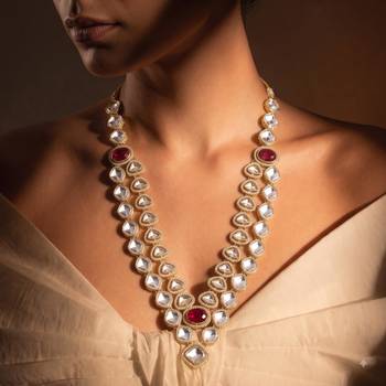 Maroon kundan necklace for women – premium ethnic fashion jewellery 1