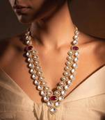 Maroon kundan necklace for women – premium ethnic fashion jewellery
