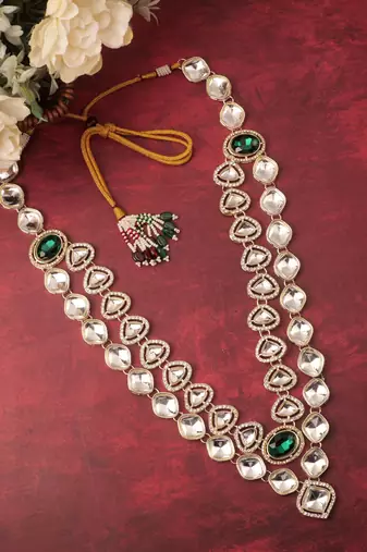 Green kundan necklace for women – stylish traditional jewellery