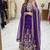 purple color embroidery sequins work faux georgette gown set