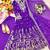 purple color embroidery sequins work faux georgette gown set