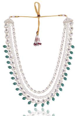 Green kundan pearl necklace for women – elegant festive jewellery 3
