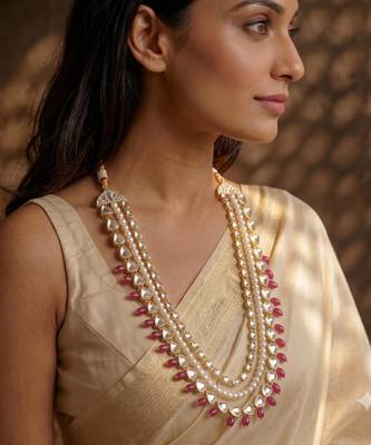 Rani kundan pearl necklace for women – regal festive necklace 5