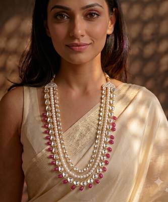 Rani kundan pearl necklace for women – regal festive necklace 1