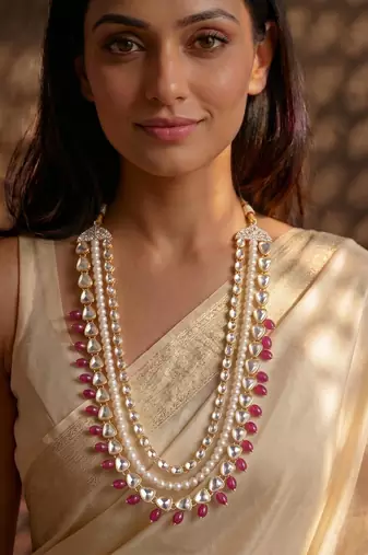 Rani kundan pearl necklace for women – regal festive necklace