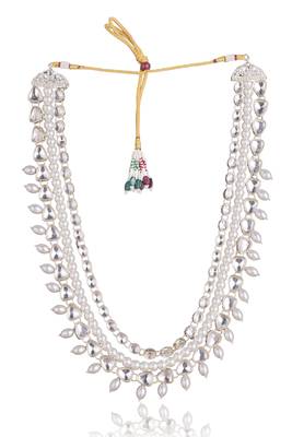 White kundan pearl necklace for women – timeless party wear necklace 3