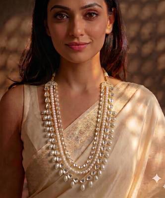 White kundan pearl necklace for women – timeless party wear necklace 1