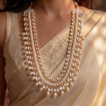 Gold kundan pearl necklace for women – grand celebration accessory 1