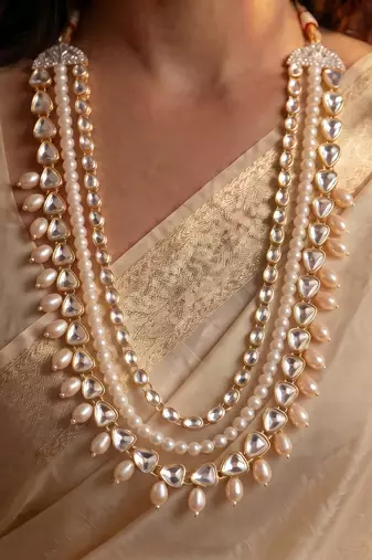 Gold kundan pearl necklace for women – grand celebration accessory