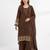 brown color  embroidery work rayon salwar suit