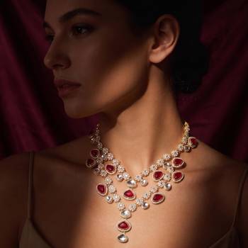Maroon kundan necklace – heritage style jewellery 1