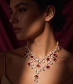 Maroon kundan necklace – heritage style jewellery