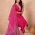 PINK EMBRODEIRY WORK WITH DIGITAL DUPATTA AND FABRIC COTTON BLEND KURTI PANT DUPATTA SET