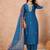 BLUE EMBRODEIRY WORK WITH DIGITAL DUPATTA AND FABRIC COTTON BLEND KURTI PANT DUPATTA SET
