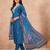 BLUE EMBRODEIRY WORK WITH DIGITAL DUPATTA AND FABRIC COTTON BLEND KURTI PANT DUPATTA SET