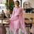 pink color embroidery work silk blend  salwar suit