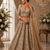 Beige color Shimmering silver-gold sequins Dori embroidery Fine cut-dana work net Lehenga Choli set