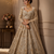 Beige color Shimmering silver-gold sequins Dori embroidery Fine cut-dana work net Lehenga Choli set