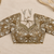 Beige color Shimmering silver-gold sequins Dori embroidery Fine cut-dana work net Lehenga Choli set