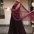 Wine rayon plain anarkali kurta set with dupatta for women