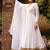White cotton plain anarkali kurta set with dupatta for women