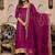 Violet rayon plain anarkali kurta set with dupatta for women