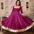 Violet rayon plain anarkali kurta set with dupatta for women