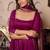 Violet rayon plain anarkali kurta set with dupatta for women