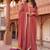 Rosegold georgette plain anarkali kurta set with dupatta for women