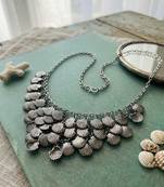 Silver color oxidised necklace for women