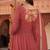 Rosegold georgette plain anarkali kurta set with dupatta for women