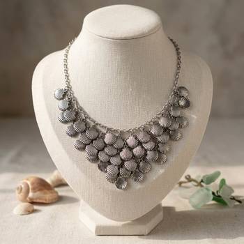 Silver color oxidised necklace for women 2
