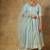 Blue cotton plain anarkali kurta set with dupatta for women