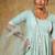 Blue cotton plain anarkali kurta set with dupatta for women