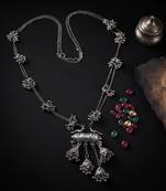 Traditional silver color oxidised necklace