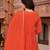Orange georgette plain anarkali kurta set with dupatta for women