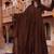 Brown georgette plain anarkali kurta set with dupatta for women