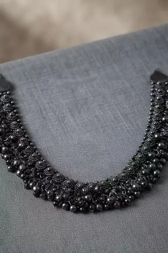 Designer black color oxidised choker necklace