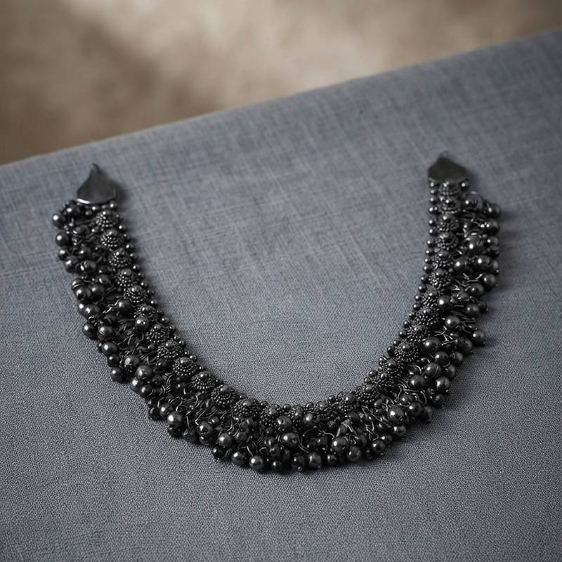 Designer black color oxidised choker necklace
