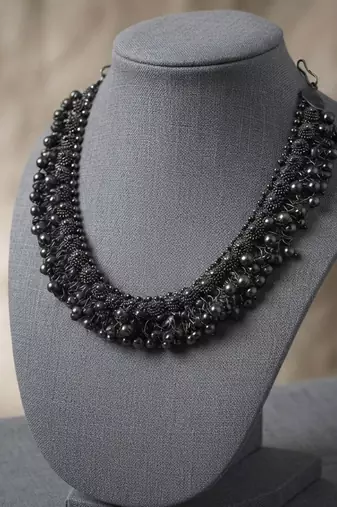 Designer black color oxidised choker necklace