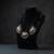 Designer silver & black color oxidised necklace