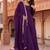 Purple georgette plain anarkali kurta set with dupatta for women