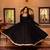 Black cotton plain anarkali kurta set with dupatta for women
