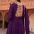 Purple georgette plain anarkali kurta set with dupatta for women