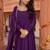 Purple georgette plain anarkali kurta set with dupatta for women
