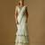 Mint green embroidered satin tulle drape saree set