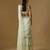 Mint green embroidered satin tulle drape saree set