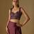 Wine embroidered satin tulle drape saree set