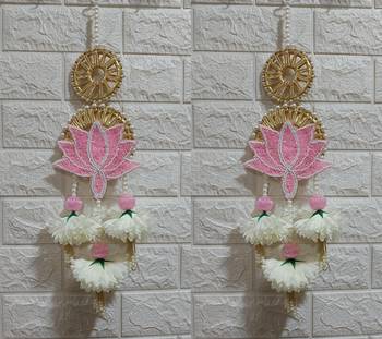 decorative lotus chudi hanging for home decor  handmade main door  pooja decor & all festival decor (pack of 2) 1