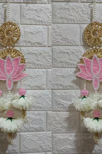 decorative lotus chudi hanging for home decor  handmade main door  pooja decor & all festival decor (pack of 2)
